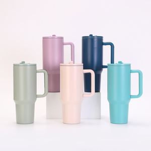 Car H5.0 <b>Handle</b> Travel Mug 40oz Double Wall Vacuum <b>Tumbler</b> Lid <b>Straw</b> Anti-Slip OEM Custom Logo - Product Image 4