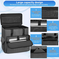 Étui de transport pour ordinateur portable de grande capacité, étui de transport robuste pour ordinateur de bureau, sac de transport rembourré pour le transport d'ordinateurs