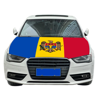 Housse de capot de voiture extensible avec drapeau de la Moldavie 130x150cm, bannière nationale pour capot de voiture, vente en gros, faible MOQ, événementiel, conception gratuite, direct usine