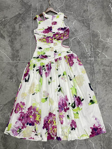 Abito da donna con intarsi di diamanti a vita sottile girocollo bellissimo abito da ragazza con pieghe a pieghe e grandi abiti da donna - Product Image 2