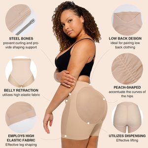 Custom Colombianas BBL Shapewear Pantalones cortos de cintura alta Tanga Body <span class=keywords><strong>Shaper</strong></span> para mujeres Butt Lifter Control Bragas - Product Image 4