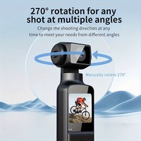 Caméra WiFi de poche HD 4K 270 °   Caméscope portable anti-tremblement rotatif pour sports de plein air, mini enregistreur vidéo DV DVR pour vélo