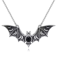 Collier pendentif chauve-souris en argent sterling 925, bijoux gothiques personnalisés pour femmes, vente en gros