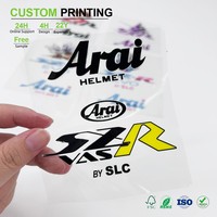 Film de transfert cristallin personnalisé en relief, impression à l'encre brillante, noir intense et jaune, pour casque de course, film de protection UV pour équipe de course