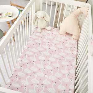 Sábana Ajustable para Cuna de Bebé, de Algodón Orgánico, Estampado para Recién Nacidos, Suave, Plegable, Ovalada, para Cuna o Moisés - Product Image 4