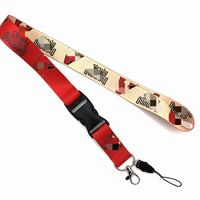 Lanière longue à transfert thermique dégradé, motif équipe de baseball américaine, avec boucle métallique, pour badge de travail mobile et porte-clés, vente en gros, en stock