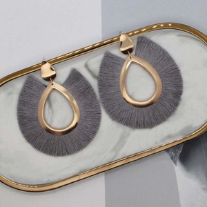 Pendientes de flecos de borla Retro de moda occidental, pendientes colgantes de Metal al por mayor baratos, pendientes de gota de playa bohemios hechos a mano para mujer - Product Image 3
