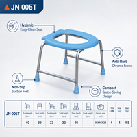 Chaise de toilette en forme de U, cadre chromé, siège rembourré, design ouvert à l'avant, taille compacte, 4 pièces par carton, mobilité facilitée