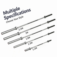 Barre de musculation en acier de 2,2 m pour haltères de 20 kg, capacité de charge maximale de 500 kg, 2 roulements, antidérapante, portable, solide, confortable