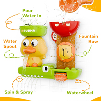 Jeu de salle de bain bébé jouets de bain avec ventouses jaune canard dessin animé douche arroseur jet d'eau cascade baignoire jouets pour enfants