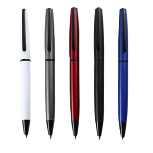Stylo bille métallique torsadé brillant ultra-mince, personnalisable avec logo laser, luxe, pour bureau, encre à l'huile, norme européenne, vente chaude - Product Image 1