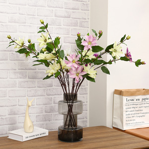 Bunga Buatan 5 Kepala Clematis Bunga Palsu untuk Dekorasi Pernikahan, Dekorasi Pesta, Dekorasi Rumah, Dekorasi Valentine - Product Image 1