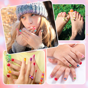 12 Color Kids Gel Nail Polish <b>Set</b> Water Based Peelable Non Toxic Quick Dry Rainbow Cartoon LED Cure for Toddlers Age 3 Plus - Product Image 4