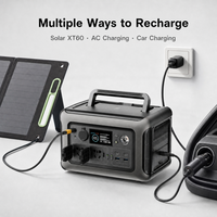 Générateur solaire portable 600W avec panneau 100W - Station d'alimentation rechargeable pour aérateurs de pêche, lampes frontales, détecteurs et bateaux à appâts