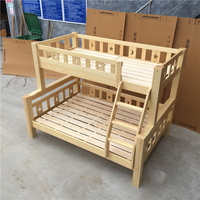 Échelle de lit superposé à deux étages en bois de pin massif Design moderne Rangement peu encombrant de style traditionnel pour la chambre des enfants