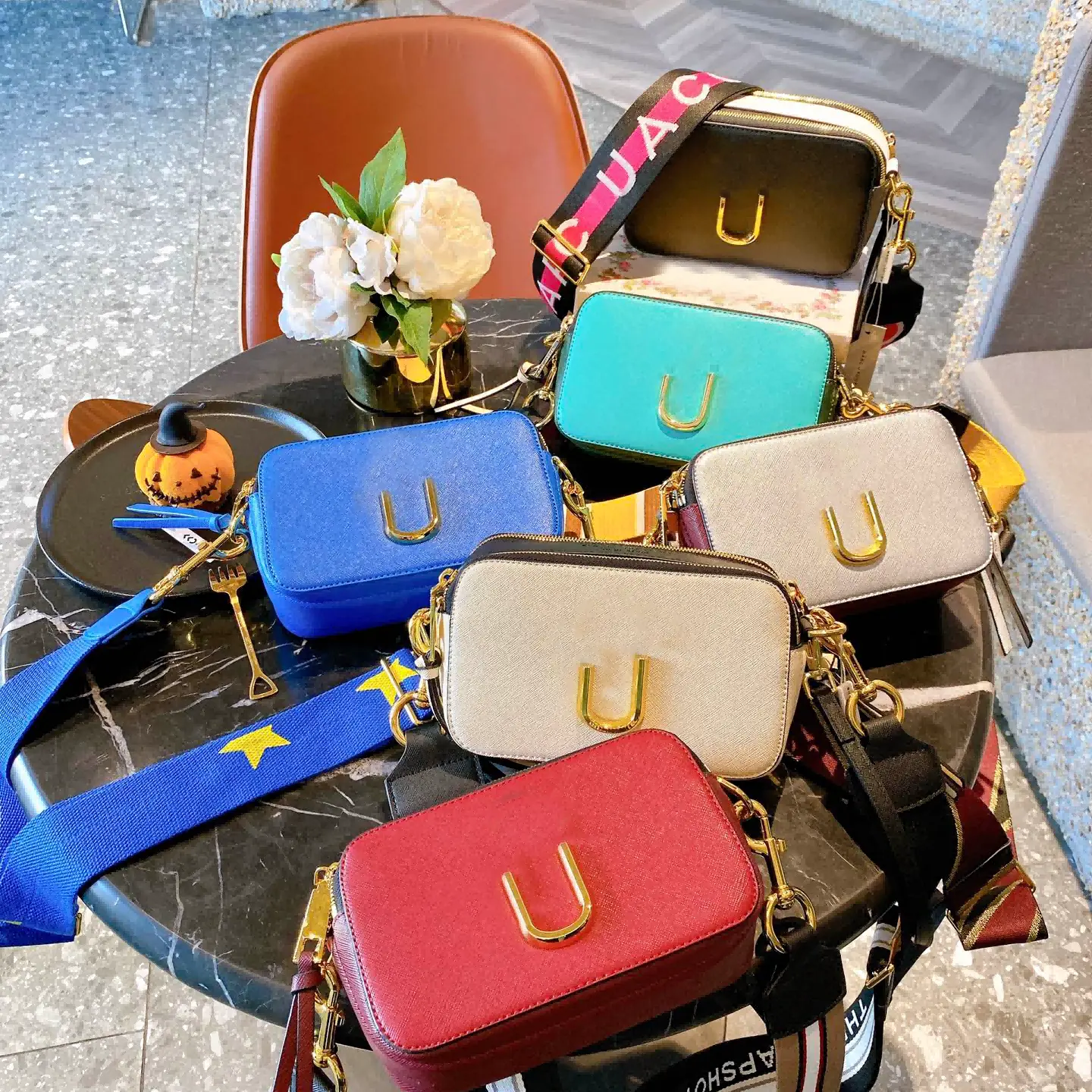 Cheap Fashion Genuine Leather Minimalist Square Shoulder Bag Luxury Designer Marc Messenger Bag Women's Wallets Handbags