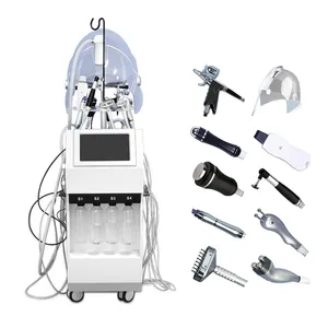 11 en 1 hydro Dermabrasion H2o2 Hydra Aqua Peel Jet D'oxygène Machine Faciale Avec Masque LED