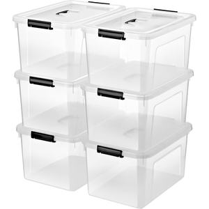 Clear Plastic Storage Boxes <b>Bins</b> Trade Assurance Transparent Multi-Purpose Sundries Storage <b>Rectangle</b> Household Use - Product Image 1