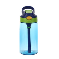 Tasse de dessin animé transparente pour enfants avec ensemble de paille tasse en plastique Portable mignon étudiant bec de canard tasse d'eau