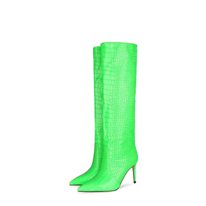 Offre Spéciale <span class=keywords><strong>Western</strong></span>  Sexy talon haut femmes <span class=keywords><strong>bottes</strong></span> dames pierre motif grande taille hiver large mollet genou <span class=keywords><strong>bottes</strong></span> hautes - Product Image 2