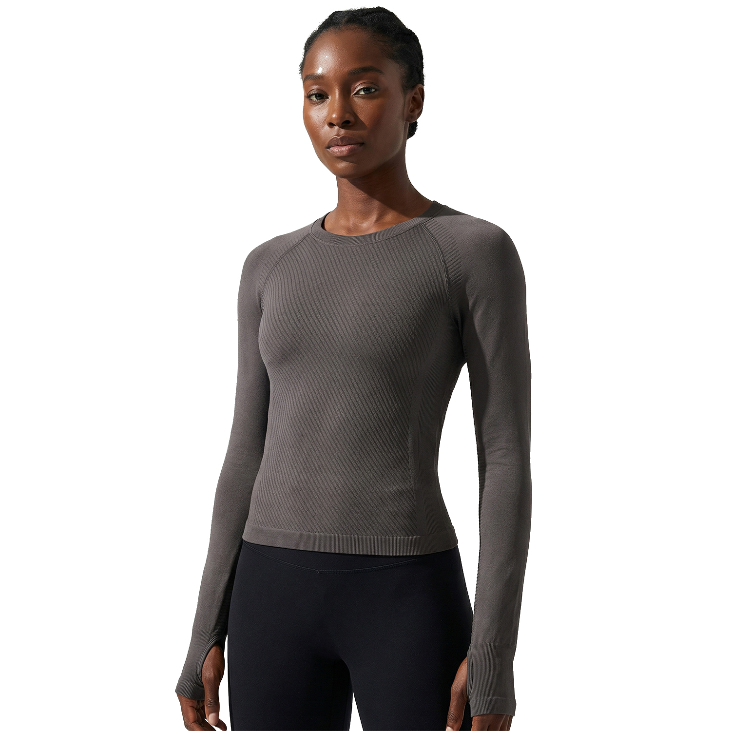 Women's Loose Fit Seamless Long Sleeve Lightweight Breathable Workout Shirt Moisture Wicking Fitness Top