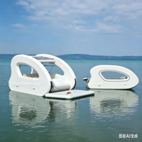 Bateau à pontons gonflable en PVC personnalisé avec moteur électrique solaire, capacité de 100 à 500 kg, pour les loisirs