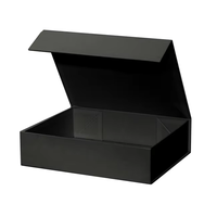 Caja Magnética Rectangular Larga Personalizada, Caja de Regalo Plegable Negra con Cierre Magnético