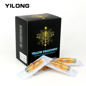 Yilong – aiguilles à cartouche de maquillage professionnel jaune libellule I pour stylo de tatouage Machine à cartouche permanente