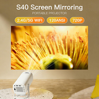 Projecteur intelligent Yinzam S40 Pro 720P Max 4K, 250 Lux de luminosité, Android 14, correction automatique de la distorsion trapézoïdale, 40000H, LED portable, stéréo HIFI intégré