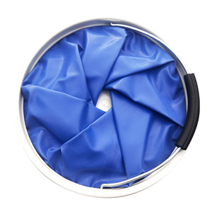 Cubo de Agua Plegable Portátil de Tela Oxford Azul Redondo Multifuncional para Acampar al Aire Libre, Lavar el Coche, Pescar - Product Image 3