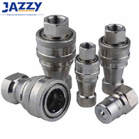 JAZZY P002B Raccord pneumatique à déconnexion rapide en acier inoxydable et laiton, accouplement rapide hydraulique type Poppet, face plate, à visser