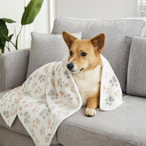 Coperta per animali domestici Yommy, morbida, leggera, calda, con stampa a zampa, lavabile, coperta invernale per cani e gatti - Product Image 3