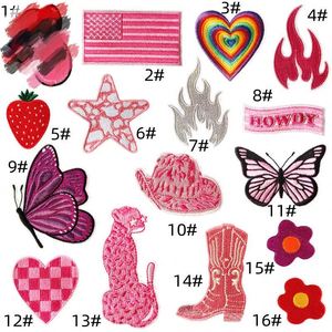 Parches Termoadhesivos Bordados Estilo Rosa: Llama, Estrella, Pantera Rosa para Decoración de Ropa y Bolsos - Product Image 2
