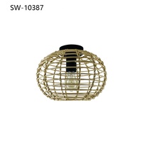 Plafonnier LED rond moderne en rotin pour chambre à coucher, lampe de plafond pour couloir, salon