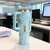 Mug de voyage isotherme en acier inoxydable de 40 oz, grande tasse à café portable, gobelet thermique de 40 oz avec poignée et couvercle pour voiture 2.0