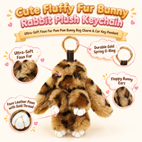 Gantungan Kunci Boneka Kelinci 18cm, Lembut, Lucu, Pom Pom, Bulu Halus, Liontin Tas, Aksesoris untuk Wanita, Anak Perempuan, Ransel, Tas Tangan, Dekorasi Mobil