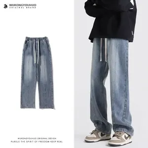 <span class=keywords><strong>Jeans</strong></span> Americani <span class=keywords><strong>con</strong></span> Coulisse Elastica <span class=keywords><strong>in</strong></span> <span class=keywords><strong>Vita</strong></span>, <span class=keywords><strong>Pantaloni</strong></span> Trendy Unisex dal Taglio Dritto e Versatile - Product Image 6