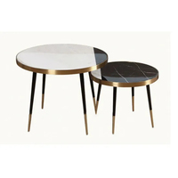 Table basse en marbre de style moderne, décorative, pour la maison, avec pieds en métal de couleur personnalisée, pour le salon, la maison ou l'hôtel.
