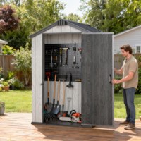 Abri de jardin extérieur coupe-vent Kenda avec garantie de 10 ans, résistant aux typhons de niveau 11, sans entretien