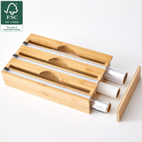 Dispenser Organizer Pembungkus Makanan dan Kertas Alumunium untuk Lemari Dapur, Sedang Diskon, Organizer Kantong Ziplock 3-in-1 untuk Laci Dapur