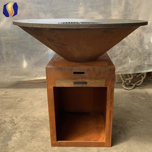 Pozo de fuego de barbacoa clásico de acero Corten con tienda de troncos para jardín al aire libre - Product Image 4
