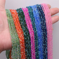 Petites perles de verre cristal 2mm 190 pièces perles d'espacement en verre à facettes pour la fabrication de bijoux boucles d'oreilles pour femmes perles de coton
