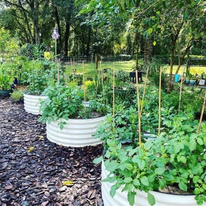 Pot de fleurs en métal robuste pour l'extérieur, jardinière en corten pour véranda, bacs de jardin surélevés en métal - Product Image 1