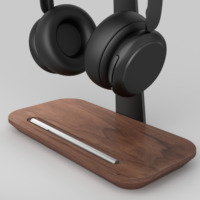 Support de support de casque universel portable personnalisé support de bureau en bois durable pour téléphone et tablette PC personnalisé