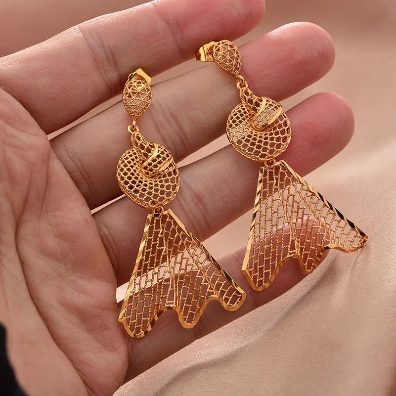 Earrings Bridal fashion jewelry earrings African Wedding Ornament Wife Gifts Bijoux Africaine Dubai Earrings for Women