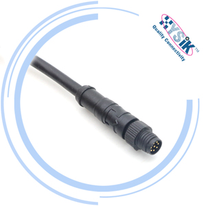 Connecteur mâle M8 droit à tête unique, cordon PUR noir, 5m - Product Image 4