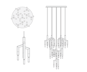 Lámpara de Techo Moderna YH de 10 Luces, Diseño Ovalado Colgante, Estilo Contemporáneo para Comedor, Escaleras Circulares - Product Image 5