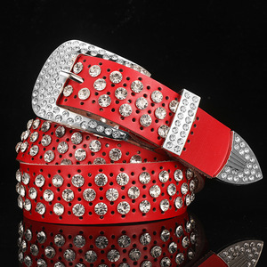 <span class=keywords><strong>Ceinture</strong></span> pour <span class=keywords><strong>femme</strong></span> en <span class=keywords><strong>cuir</strong></span> véritable de style coréen avec strass, boucle à ardillon et boucle en acier, vente directe d'usine Ecowalson - Product Image 5