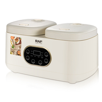 RAF más nuevo multifuncional inteligente Dual 2 olla calentador de alimentos olla arrocera eléctrica doble olla lenta