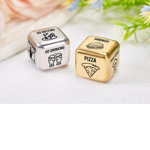 Fecha Dados de noche 2024 Acero inoxidable Santa Swap Regalo Intercambio Dados Santa Swap Regalo Parejas San Valentín Personalizar Cuadrado cúbico - Product Image 1